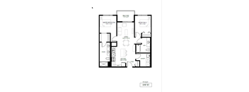 A black and white image of a floor plan for a unit labeled B1.