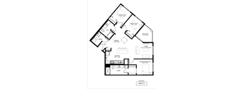 A black and white floor plan of a house with labeled rooms and dimensions.