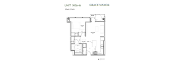 A floor plan for a unit with a balcony and a bath.