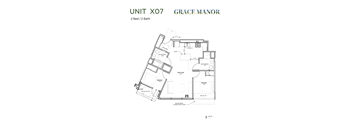 A floor plan for a 2 Bed/2 Bath unit at Grace Manor.