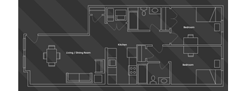 a line drawing of a floor plan of a living room