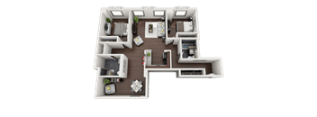 the sycamores 1 bedroom floor plan
