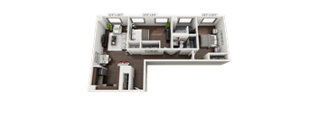 a floor plan of a 3 bedroom apartment