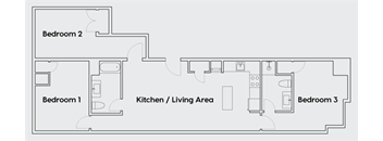 a floor plan of a bedroom apartment