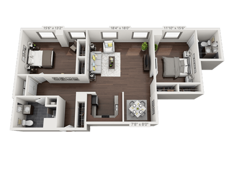 bedroom floor plan an in 3d