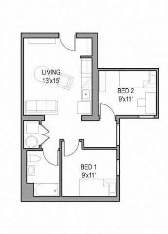 a floor plan of a small apartment