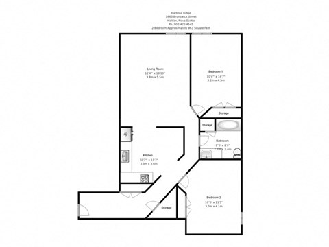 2 Bedroom Floor Plan
