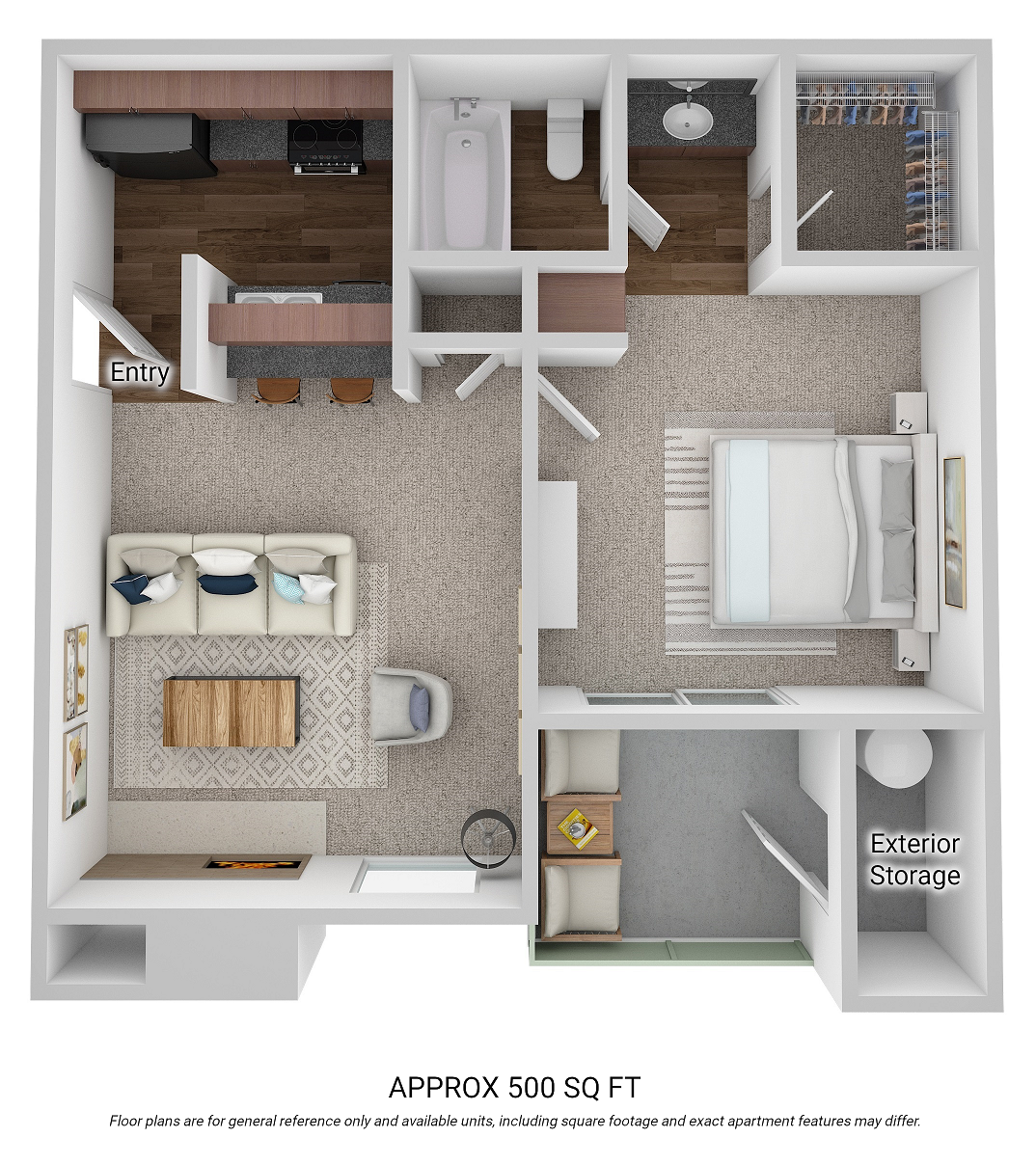 a 2D floor plan with a bedroom and a bathroom