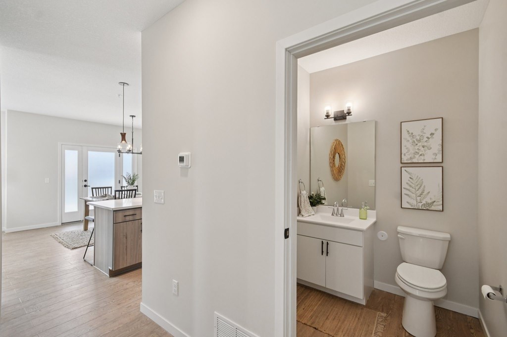Powder room  at Ironwood Townhomes in Medina, Minnesota.