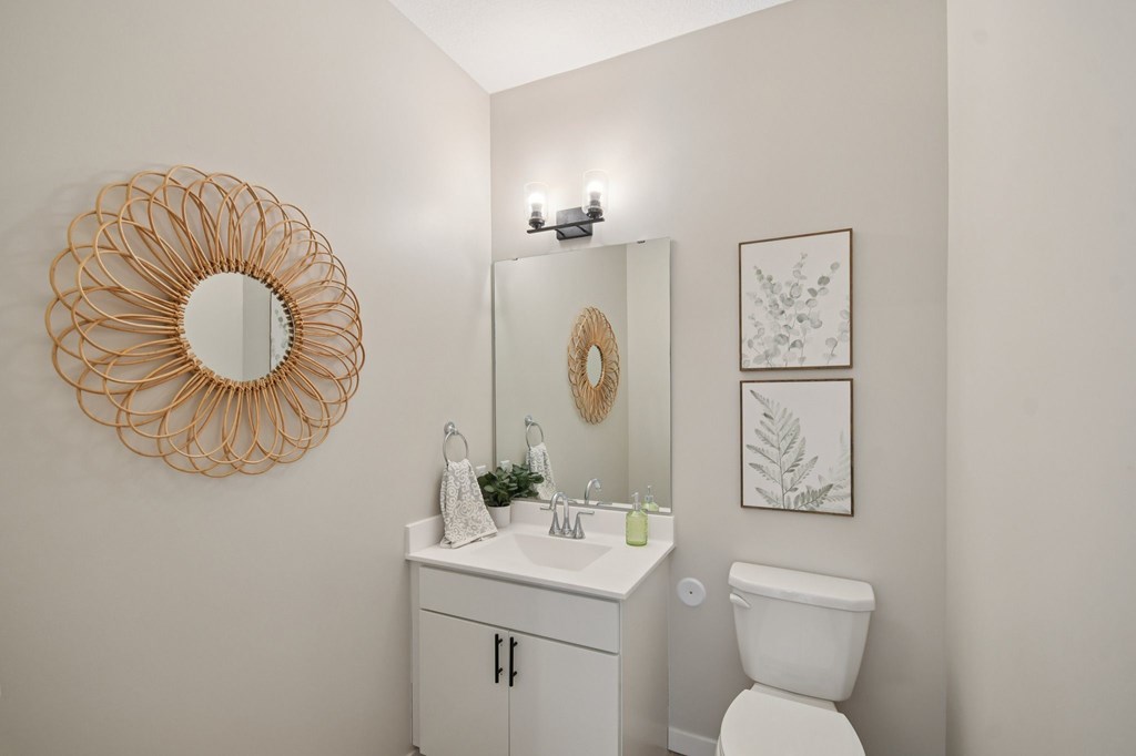 Powder room at  at Ironwood Townhomes in Medina, Minnesota.