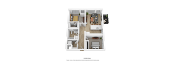 a floor plan of a house with a bedroom and a living room