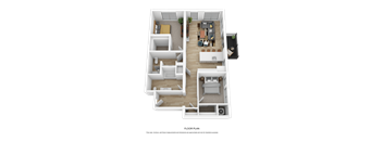 a floor plan of a house with a bedroom and a living room