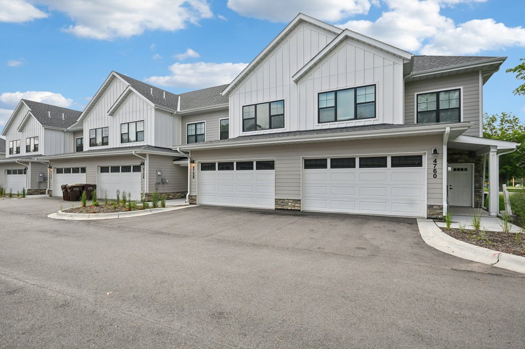 Two car garage and private enterance  at Ironwood Townhomes in Medina, Minnesota.
