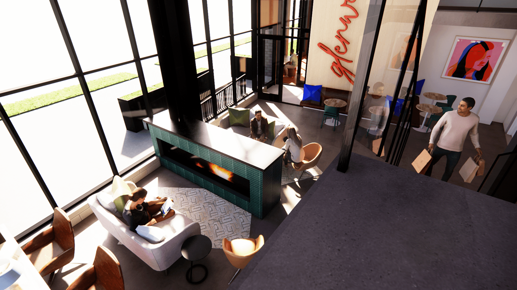 a view of the lobby at Miro from the 2nd floor