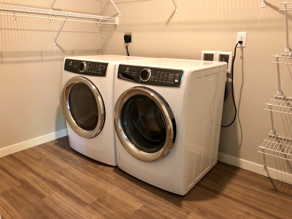 In Unit Washer Dryer, front load,  Senior Apartment, Senior living, Maplewood, White Bear Lake, Saint Paul, Frost English Silver