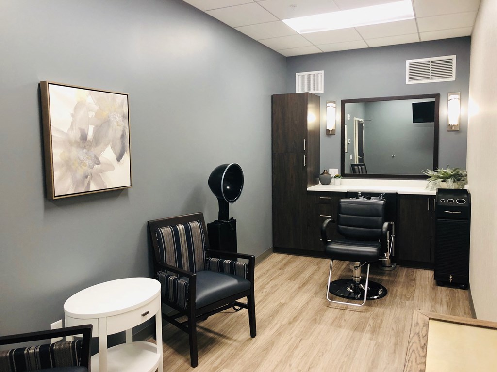 Salon, Senior Apartment, Senior living, Maplewood, White Bear Lake, Saint Paul, Frost English Silver