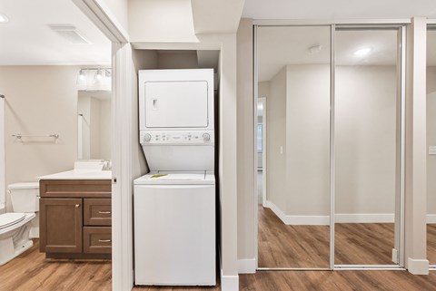 In unit laundry at Santa Vera Apartments in Chanhassen, Minnesota.