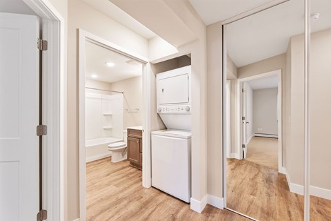 In unit laundry at Santa Vera Apartments in Chanhassen, Minnesota.