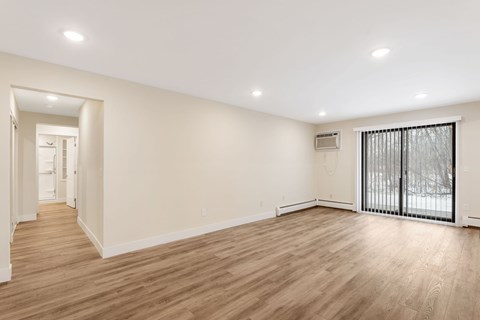 Living room with big bright windows..