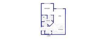 Madison Oaks West 1 Bedroom unit floor plan