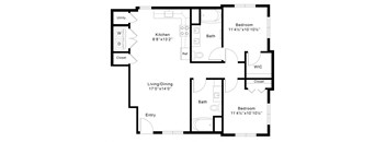 a floor plan of a house with a bedroom and a living room