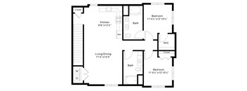 a floor plan of an apartment with a bedroom and a living room