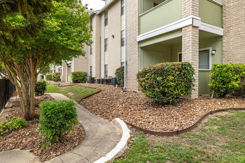 our apartments offer a walkway to the entrance of the building