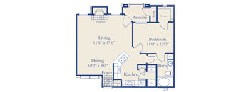A blueprint of a house layout with labeled rooms and dimensions.