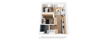 bedroom floor plan of a 1 bedroom apartment