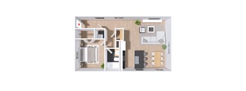 a floor plan of a one bedroom apartment