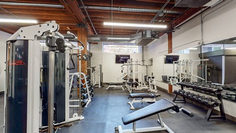 a look at the gym at the residences at omni louisville apartments