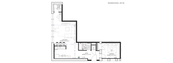 A floor plan for Wilkinson School - Unit 303 shows a storage closet, living area, bathroom, and bedroom.