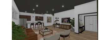 A living room with a couch, chairs, and a coffee table.