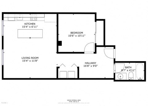 202 Floor Plan at Greeley Lofts, Missouri, 63102