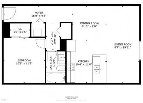 406 Floor Plan at Greeley Lofts, St. Louis, MO