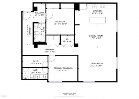 407 Floor Plan at Greeley Lofts, St. Louis, MO, 63102