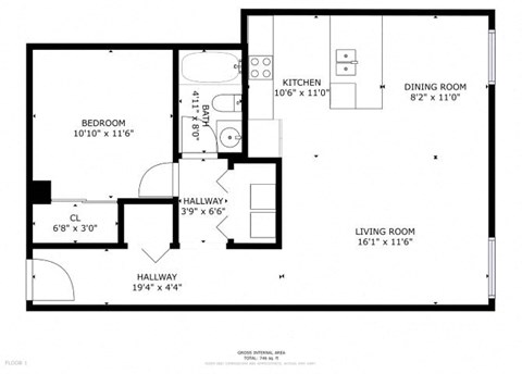 505 Floor Plan at Greeley Lofts, St. Louis