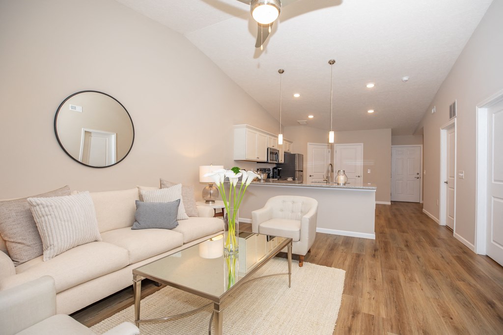 Furnished living room couch