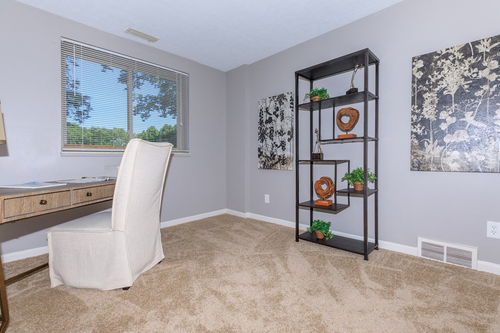 Second carpeted bedroom  at 444 Park Apartments, Richmond Heights, Ohio
