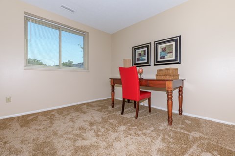 Second bedroom in a standard  at Parkview Apartments, Ohio, 44143unit with plush carpeting