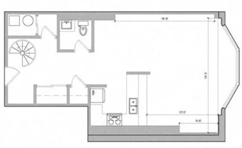 1280 Floor Plan at East 4th Street, Cleveland, Ohio
