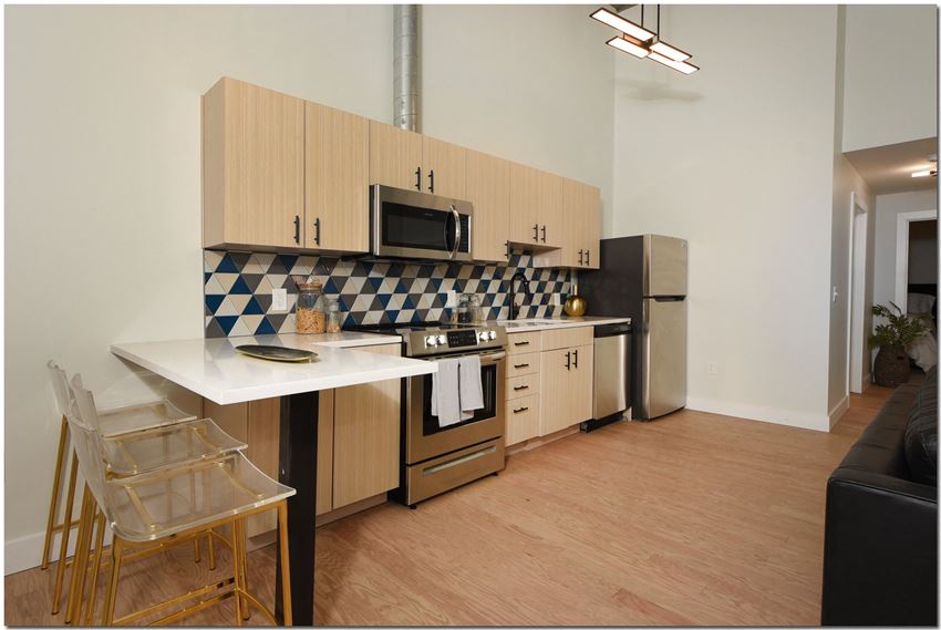 Brand new kitchen at Innovation Landing Cleveland Apartments
