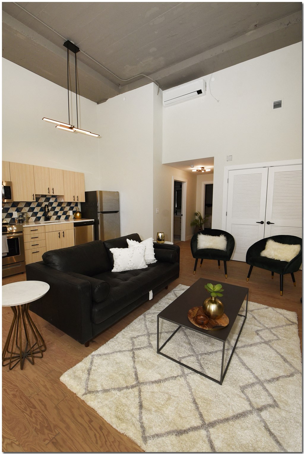 Living room/Kitchen Cleveland State Apartments