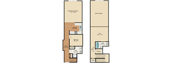 the floor plans of two floors