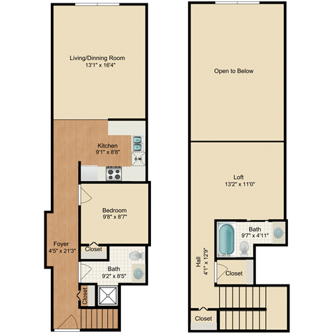 the floor plans of two floors