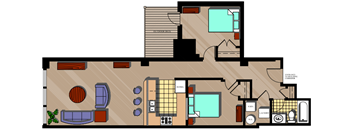 a floor plan of a house with roommates