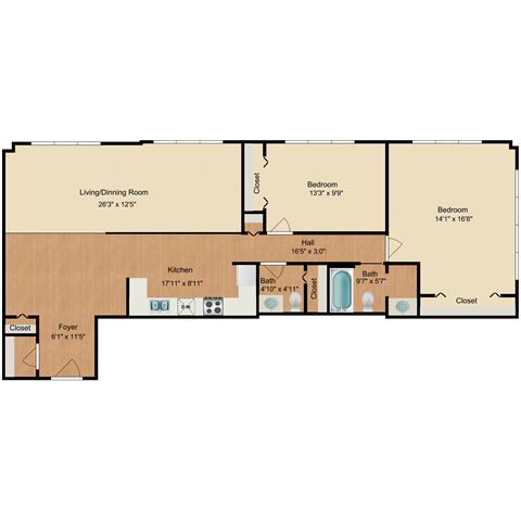 the paramount floor plan  2 bedroom 2400 sq ft