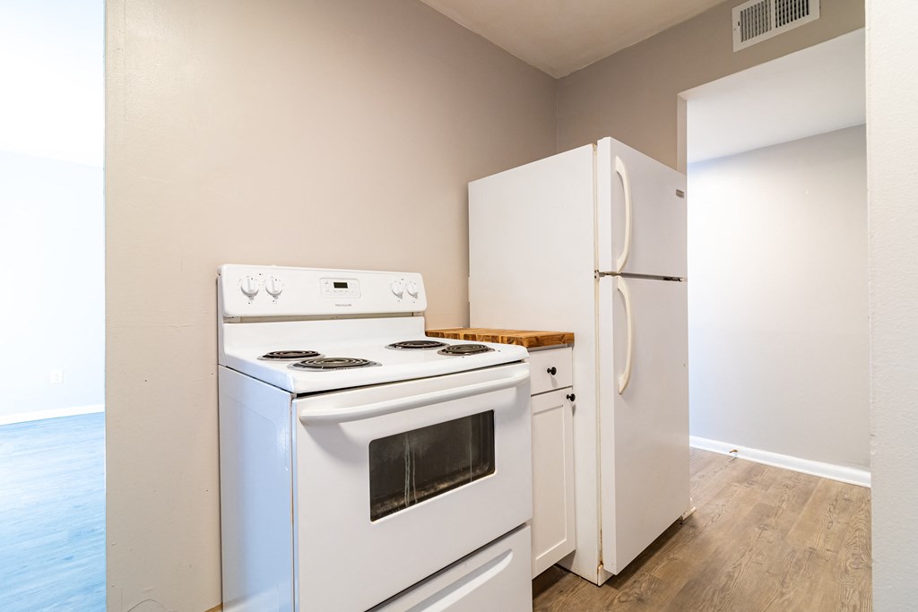 Upgraded kitchen with white appliances