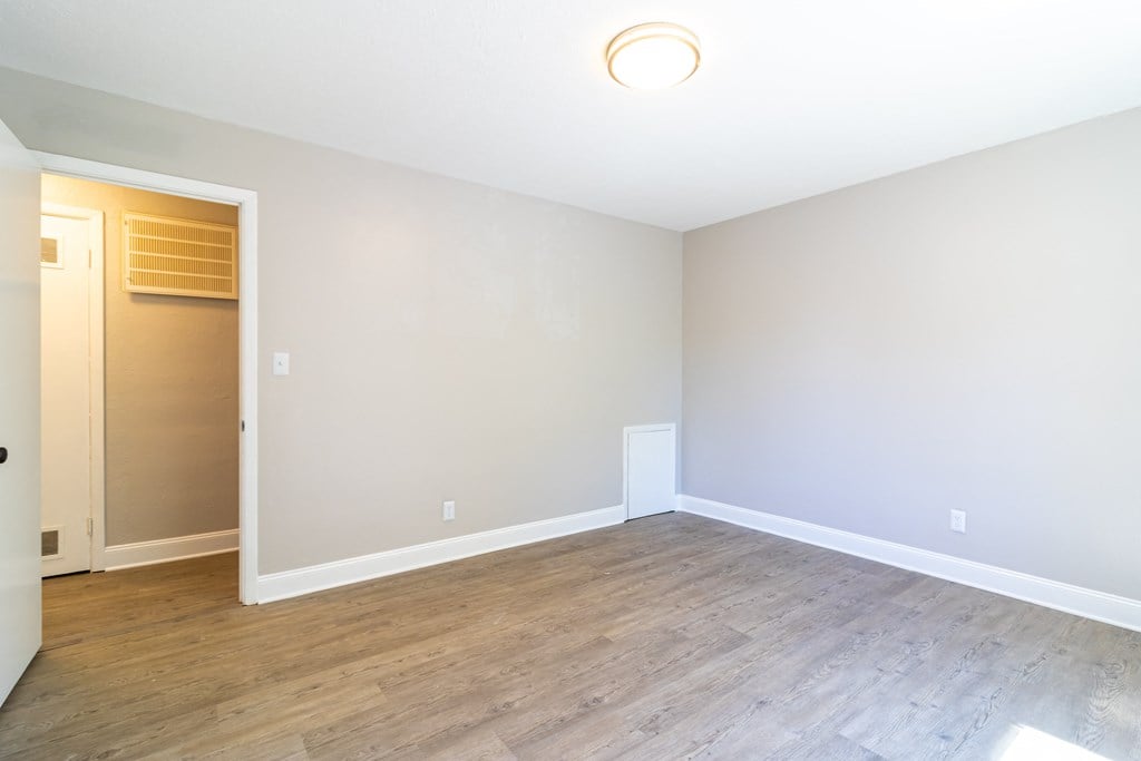 bedroom with vinyl plank flooring