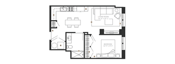 a floor plan of a bedroom apartment